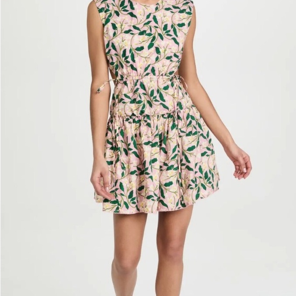 Agua Bendita Pink and Green Mini Dress